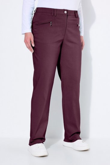 Ulla Popken 854987 Warme Stretchhose mit Komfortbund Aubergine - Stoffhosen - Weite Stoffhosen für Damen in großen Größen
