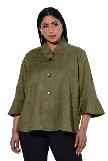 Ulla Popken 855125 Jacke Khaki - Jacken - Damenjacken in großen Größen