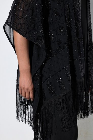 Ulla Popken 855134 Paillettenjacke Schwarz - Jacken - Damenjacken in großen Größen