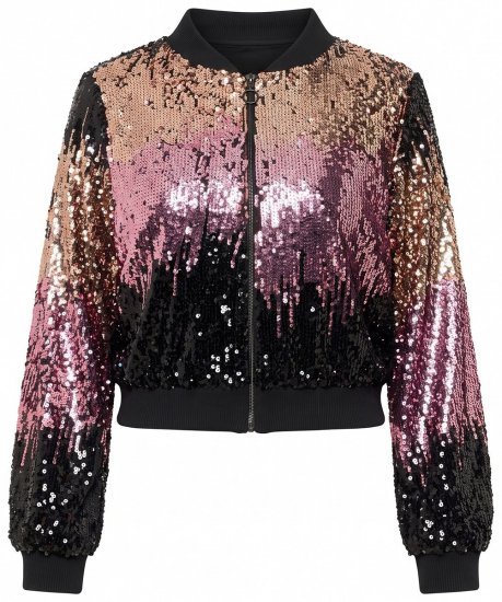 Ulla Popken 857747 Paillettenjacke Schwarz - Jacken - Damenjacken in großen Größen