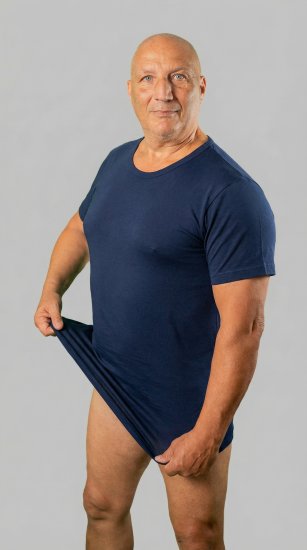 20 Nodi 9002 Short Sleeve Crew Neck in Stretch Cotton Navy - Unterhemden - 