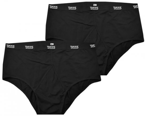 D555 Thompson Briefs Underwear 2-pack Black - Herrenunterwäsche & Bademode in großen Größen - Herrenunterwäsche & Bademode in großen Größen