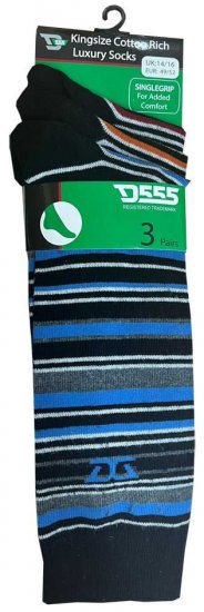 D555 Roxton Striped Socks 3-pack - Herrenunterwäsche & bademode - Herrenunterwäsche & Bademode in großen Größen
