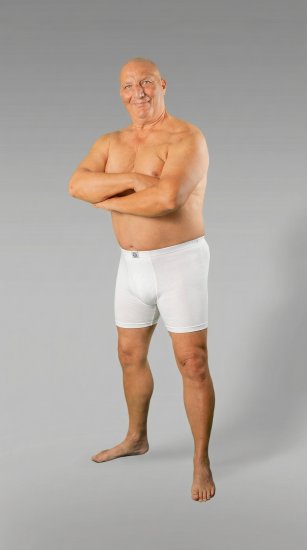 20 Nodi 938 Stretch Cotton Boxer with Embroidered Long Leg White - Boxershorts - Herren Boxershorts Große Größen