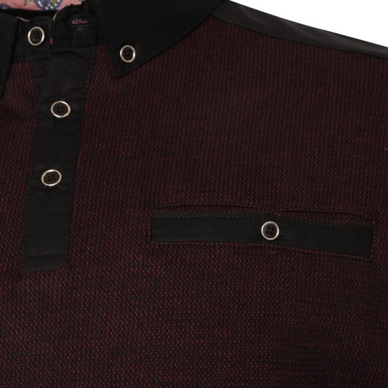 Kam Jeans 5490 Jersey Weave Contrast Polo Black - Polo-shirts für herren - Polo-Shirts für Herren in großen Größen
