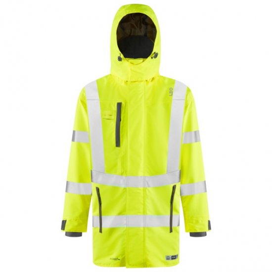 Leo Eastleigh Ecoviz 10K Performance Breathable Anorak Hi-Vis Yellow - Herren arbeitskleidung - Herren Arbeitskleidung Große Größen