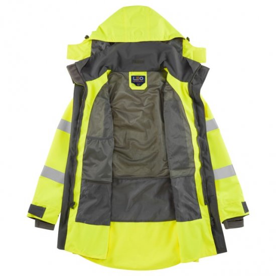 Leo Eastleigh Ecoviz 10K Performance Breathable Anorak Hi-Vis Yellow - Herren arbeitskleidung - Herren Arbeitskleidung Große Größen