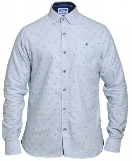 D555 Addington Printed Oxford Shirt Blue - Herrenhemden - Herrenhemden in großen Größen