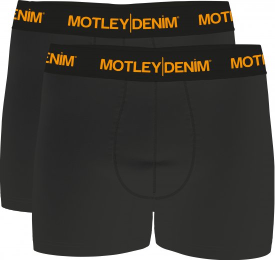 Motley Denim Amsterdam Boxershorts Charcoal 2-pack - Herrenunterwäsche & Bademode in großen Größen - Herrenunterwäsche & Bademode in großen Größen