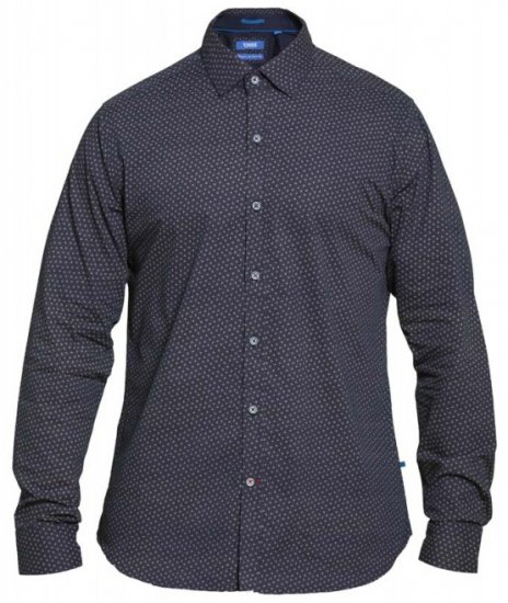 D555 Babworth Long Sleeve Shirt Navy - Herrenhemden - Herrenhemden in großen Größen