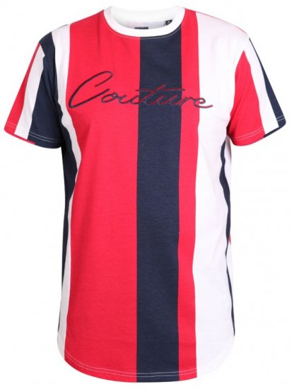 D555 Bancroft T-shirt Red/Navy - Herren-T-shirts - Herren-T-Shirts in großen Größen