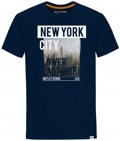 Motley Denim Bath T-shirt Navy - Herren-T-Shirts in großen Größen - Herren-T-Shirts in großen Größen