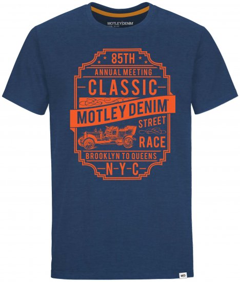 Motley Denim Blackpool T-shirt Dark Indigo - Herren-T-Shirts in großen Größen - Herren-T-Shirts in großen Größen