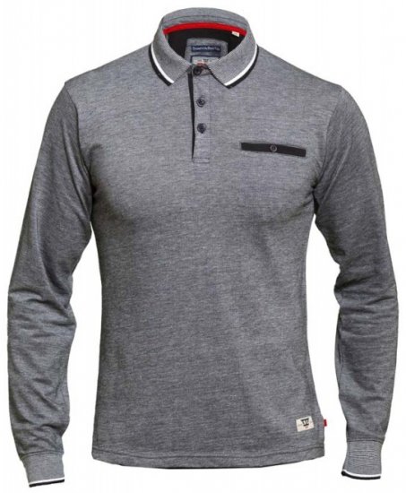 D555 Brockville Long Sleeve Polo Grey - Polo-shirts für herren - Polo-Shirts für Herren in großen Größen