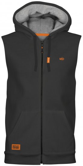 Motley Denim Brussels Sleeveless Hoodie Charcoal - Herren-Sweater und -Hoodies in großen Größen - Herren-Sweater und -Hoodies in großen Größen