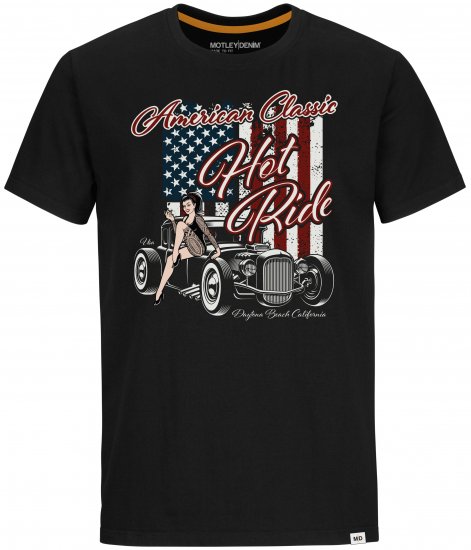 Motley Denim T-shirt Central Black - Herren-T-Shirts in großen Größen - Herren-T-Shirts in großen Größen