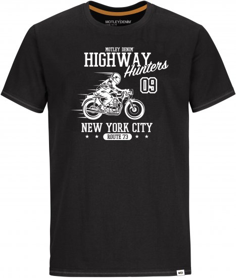 Motley Denim Chilton T-Shirt Black - Herren-T-shirts - Herren-T-Shirts in großen Größen