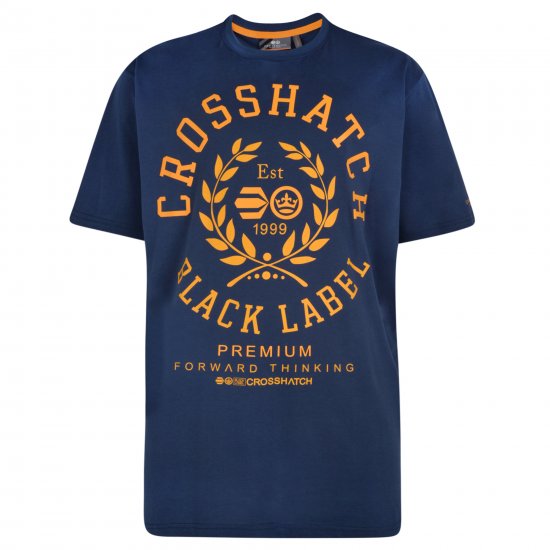 Crosshatch Laygos T-shirt Navy - Herren-T-shirts - Herren-T-Shirts in großen Größen