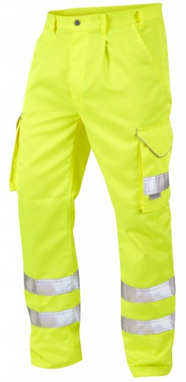 Leo Bideford Cargo Pants Hi-Vis Yellow - Herren arbeitskleidung - Herren Arbeitskleidung Große Größen