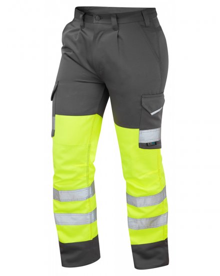 Leo Bideford Cargo Pants Hi-Vis Yellow/Grey - Herren arbeitskleidung - Herren Arbeitskleidung Große Größen