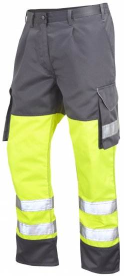Leo Bideford Cargo Pants Hi-Vis Yellow/Grey - Herren arbeitskleidung - Herren Arbeitskleidung Große Größen