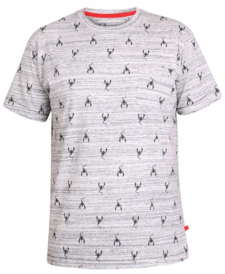 D555 Dario T-shirt Grey - Herren-T-shirts - Herren-T-Shirts in großen Größen