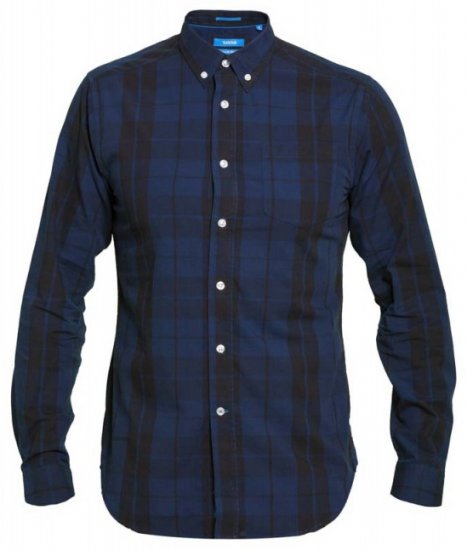 D555 Davenport Long Sleeve Shirt Navy - Herrenhemden - Herrenhemden in großen Größen
