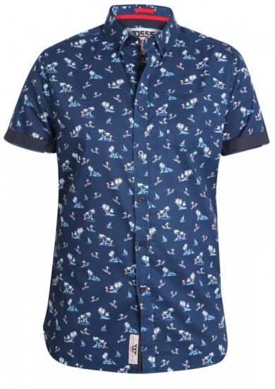 D555 Davian Hawaii Shirt Navy - Herrenhemden - Herrenhemden in großen Größen
