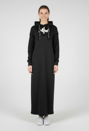 Nora Mikken MARI Maxi Hoodie Dress Black - Sweaters & hoodies - Pullover & Hoodies für Damen