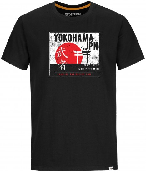 Motley Denim Derby T-shirt Black - Herren-T-shirts - Herren-T-Shirts in großen Größen