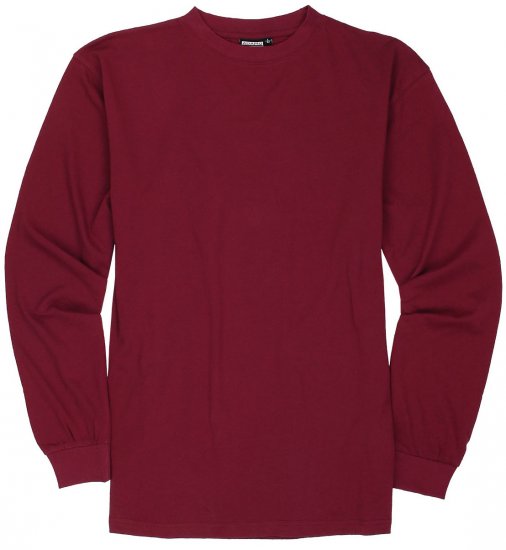 Adamo Floyd Comfort fit Long sleeve T-shirt Burgundy - Herren-T-shirts - Herren-T-Shirts in großen Größen