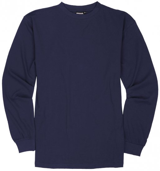 Adamo Floyd Comfort fit Long sleeve T-shirt Navy - Herren-T-shirts - Herren-T-Shirts in großen Größen
