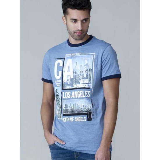D555 Howie Fine Stripe T-shirt Blue - Herren-T-shirts - Herren-T-Shirts in großen Größen