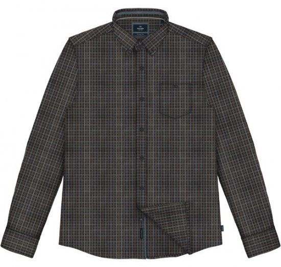 Double Outfitters FS-5230 Karohemd Navyblau/Braun - Herrenhemden - Herrenhemden in großen Größen