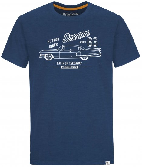 Motley Denim Gillingham T-shirt Dark Indigo - Herren-T-shirts - Herren-T-Shirts in großen Größen