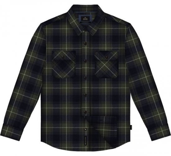 Double Outfitters GS-5233 Flanellhemd Oliv/Blau - Herrenhemden - Herrenhemden in großen Größen