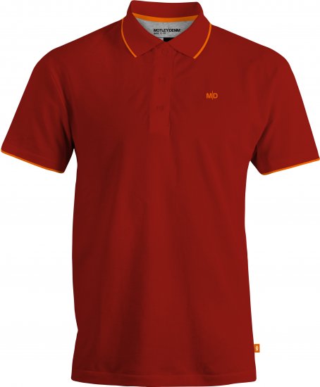 Motley Denim Helsinki Polo Red - Polo-shirts für herren - Polo-Shirts für Herren in großen Größen