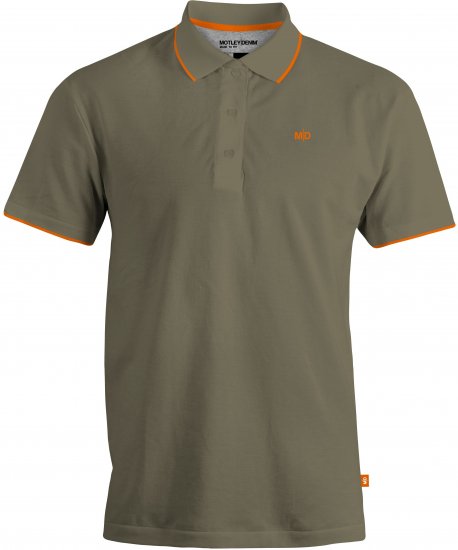 Motley Denim Helsinki Polo Dark Khaki - Polo-shirts für herren - Polo-Shirts für Herren in großen Größen