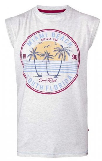 D555 Shipley Miami Beach Printed Sleeveless T-Shirt - Herren-T-shirts - Herren-T-Shirts in großen Größen