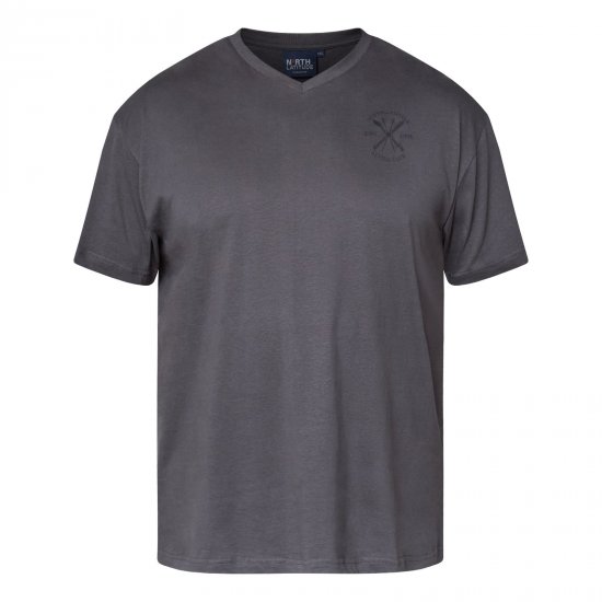 North Latitude Alpine Club T-Shirt Grau/Anthrazit - Herren-T-shirts - Herren-T-Shirts in großen Größen