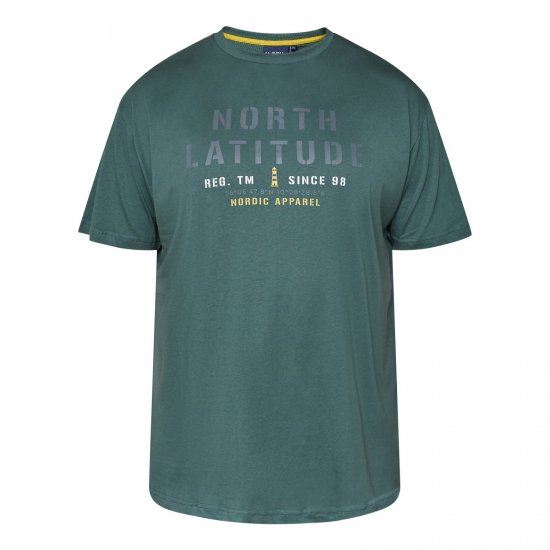 North Latitude T-Shirt Grün/Khaki - Herren-T-shirts - Herren-T-Shirts in großen Größen