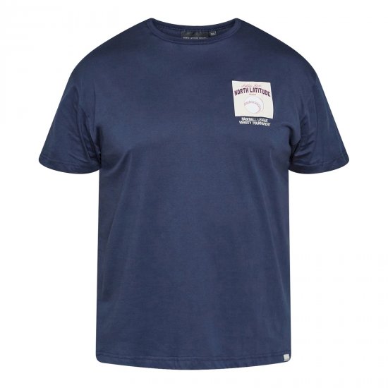 North Latitude T-Shirt With Print Navyblau - Herren-T-shirts - Herren-T-Shirts in großen Größen