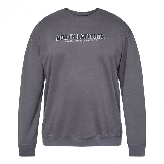 North Latitude Crewneck Sweatshirt Grau/Anthrazit - TALL sweatshirts - TALL Sweatshirts für große Männer