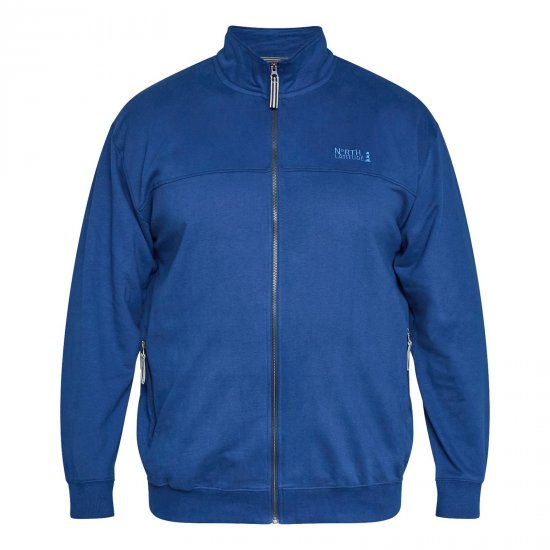 North Latitude Sweat Cardigan Blau - TALL sweatshirts - TALL Sweatshirts für große Männer