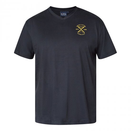 North Latitude Alpine Club T-Shirt Schwarz - TALL T-shirts - T-Shirts Überlänge Herren