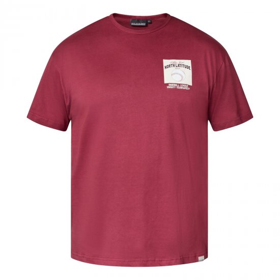 North Latitude T-Shirt With Print Rot - Herren-T-shirts - Herren-T-Shirts in großen Größen
