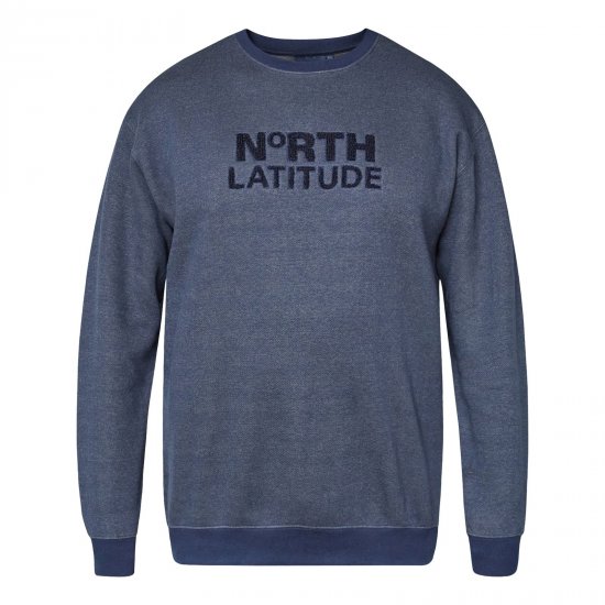 North Latitude Crewneck Logo Sweat Navyblau - TALL sweatshirts - TALL Sweatshirts für große Männer