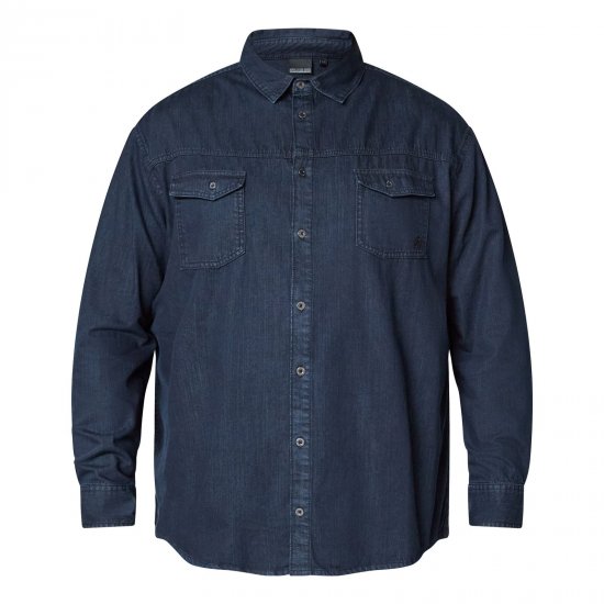 North Latitude Denim Shirt LS Blau - Herrenhemden - Herrenhemden in großen Größen