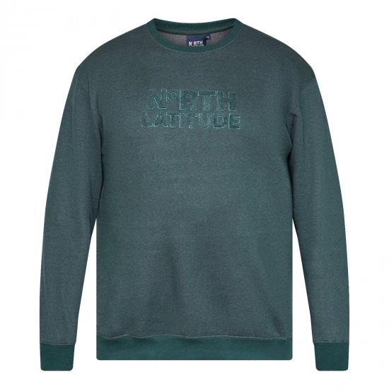 North Latitude Crewneck Logo Sweat Grün/Khaki - Herren-sweater und -hoodies - Herren-Sweater und -Hoodies in großen Größen