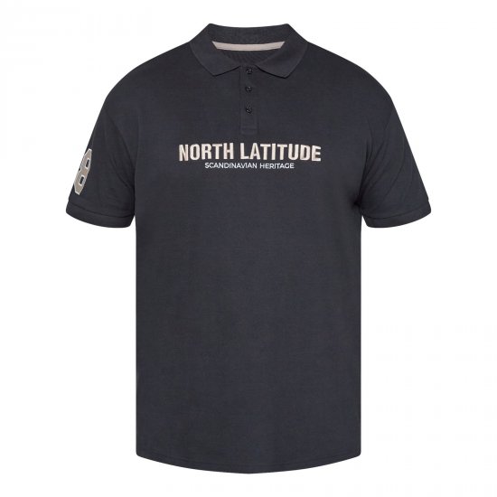 North Latitude Logo Polo Schwarz - TALL poloshirts - TALL Poloshirts für große Herren